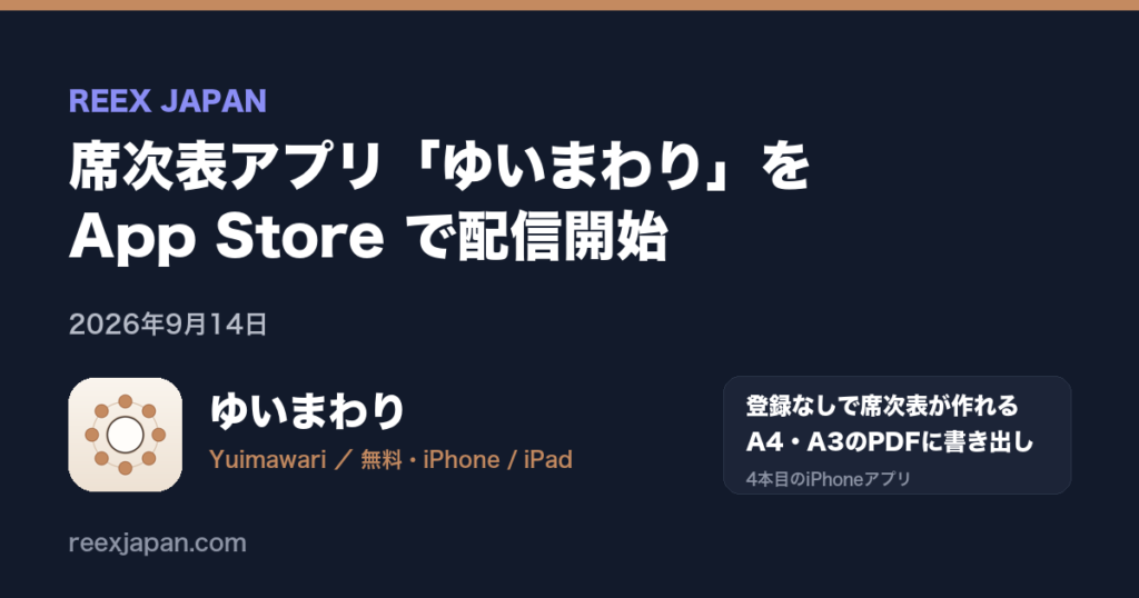 結婚式の席次表アプリ「ゆいまわり」を App Store で配信開始
