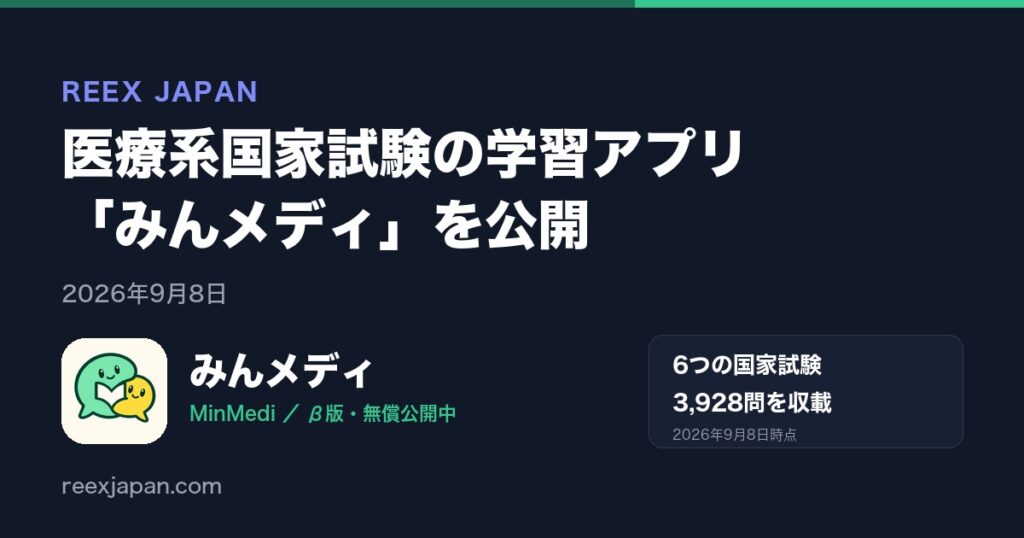 医療系国家試験の学習アプリ みんメディ を公開しました